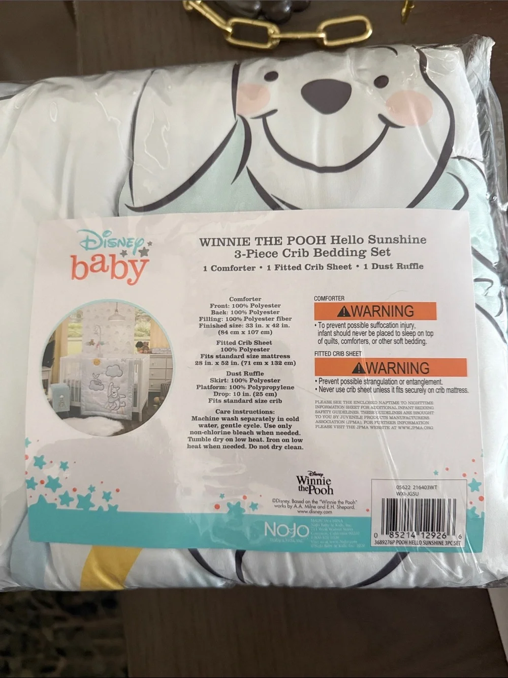Disney Pooh Hello Sunshine 3pc Mini Crib Set